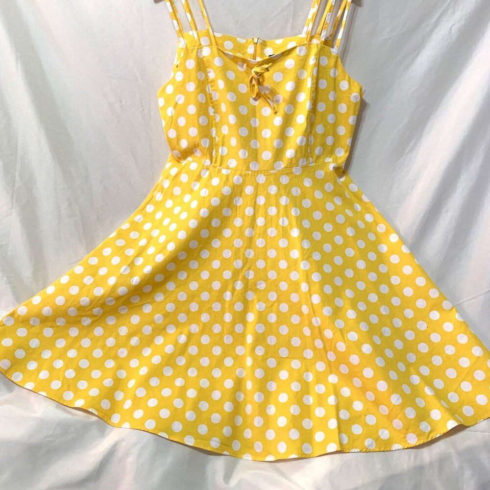 Yellow Polka Dot Sleeveless Dress Size XLarge